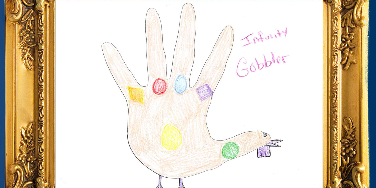 thanksgiving hand turkey as thanos