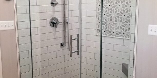 Shower with chrome hardware in Middletown Maryland