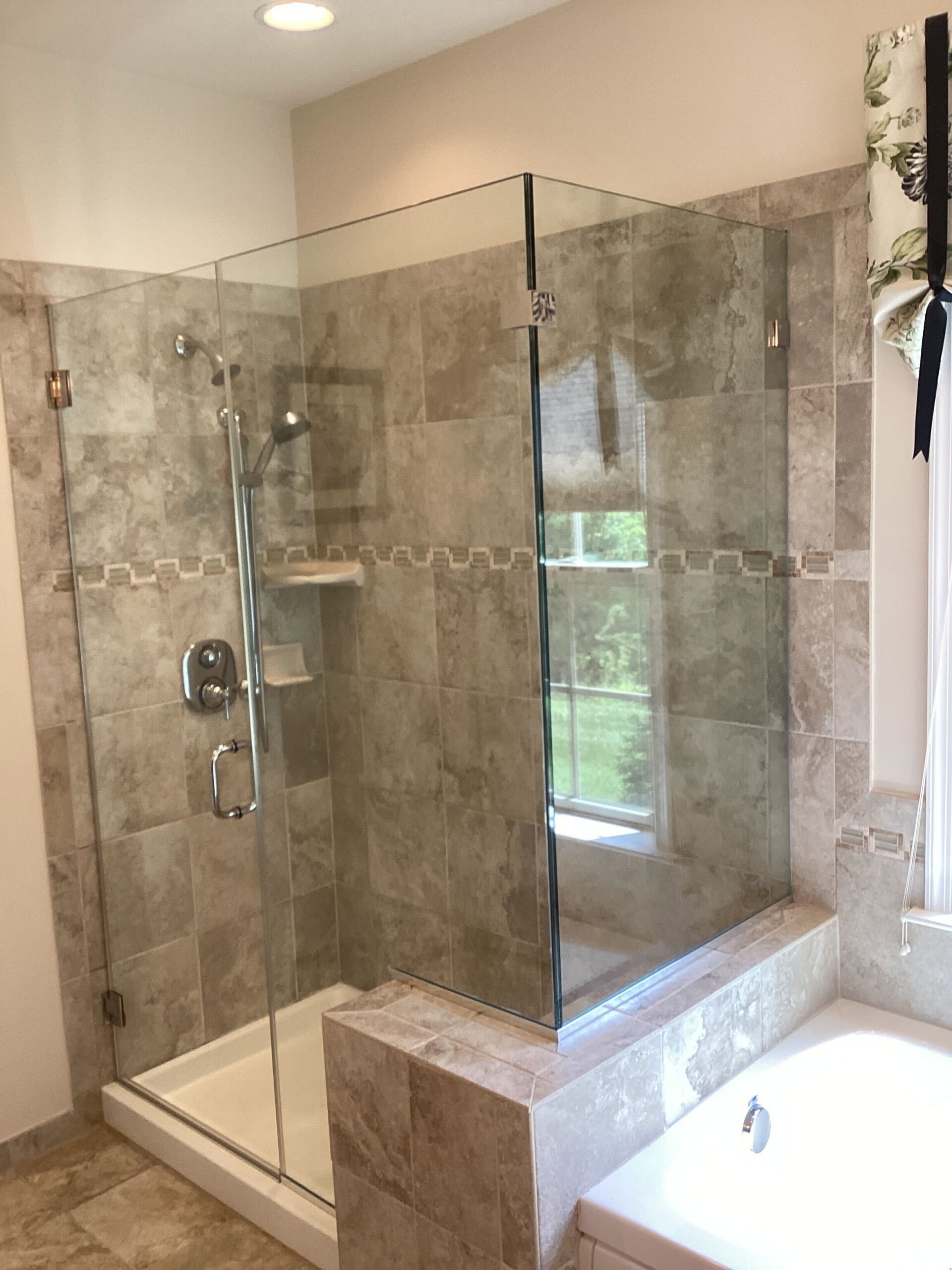 custom glass corner shower enclosure by tub in charles town, wv