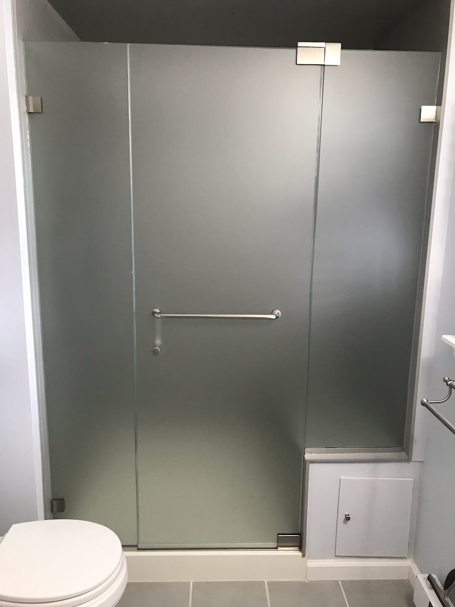 frosted frameless glass shower doors in Clear Spring, MD