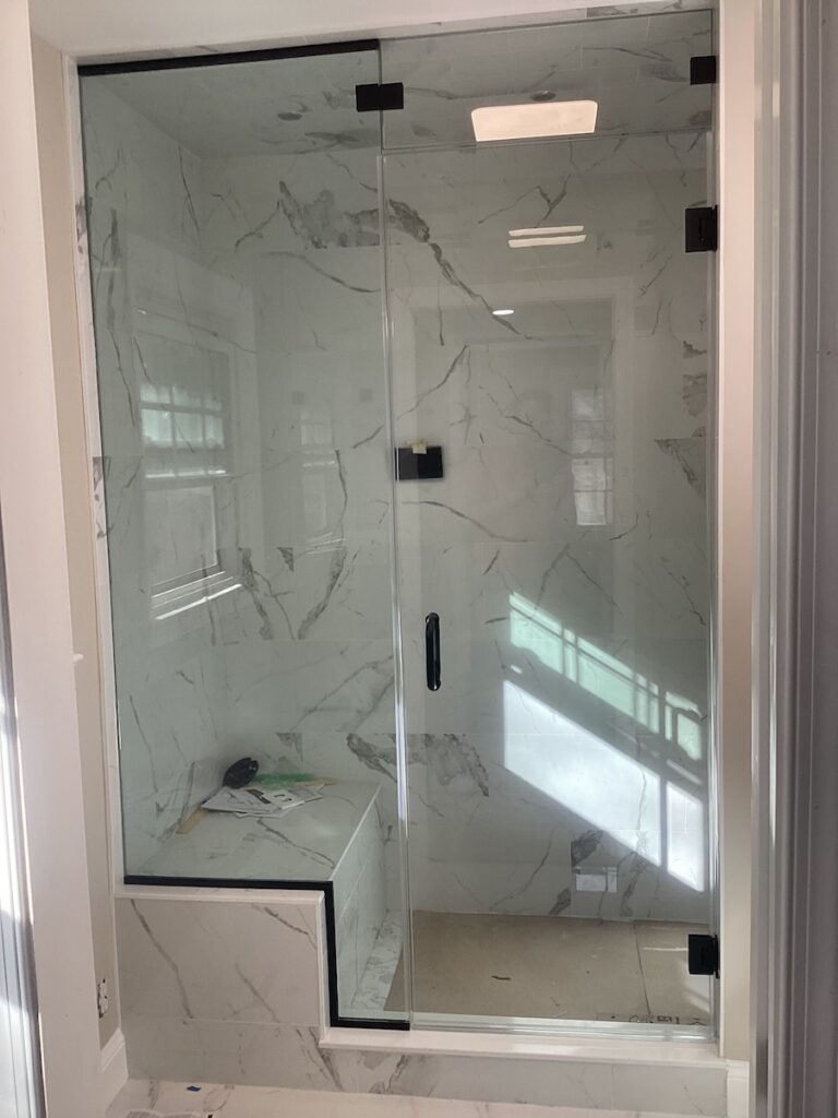frameless glass steam shower enclosure in gaithersburg, md